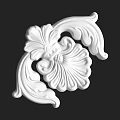 European-style carved gypsum carved components 3d model