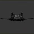 Futuristic Spacecraft Design With Advanced Aerodynamic Structure And Blue Thrusters For Interstellar Travel