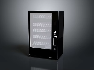 Game Movie Character Themed Black Vending Machine With Transparent Door And Organized Compartments 3d model