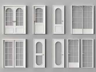French Door Kitchen Door Single Door Wooden Door Glass Door 3d model