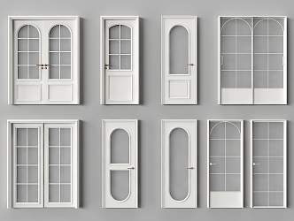 French Door Kitchen Door Single Door Wooden Door Glass Door 3d model