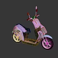 Pink And Purple Gradient Electric Scooter With Black Seat And Silver Wheels