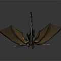 Detailed Dragon Model With Brown Wings And Extended Pose For Collection 3d model