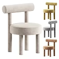 Modern Accent Chair Featuring Round Velvet Seat And Cylindrical Legs In Multiple Colors