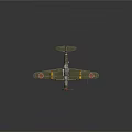 Green Airplane Model With Red Nose Red Circular Markings on Wings and Tail