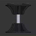 3D Model Mechanical Part With Spring Base Structure and Top Platform