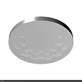 White Round Flush Mount Ceiling Light With Modern Floral Pattern Design For Home Interior 3d model