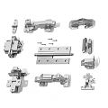 Various Metal Hinges And Hardware Accessories For Furniture Connections