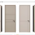 Modern Interior Hinged Doors Featuring Different Panel Patterns And Light Tones 3d model