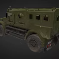 Military Green Armored Vehicle With Heavy Duty Tires And Reinforced Body
