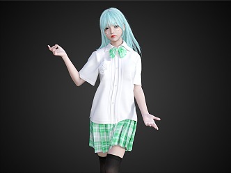 Pure Girl School Uniform Girl Cute Girl Beth 3d model