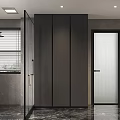 Sleek Modern Dark Tone Bathroom With Glass Shower Partition And Elegant Marble Interior Design