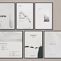 Minimalist Poster Design Collection Featuring Aroma Sea Journey Breathe Themes