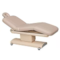 Beige Massage Table With Adjustable Sections Comfortable Surface And Wheels 3d model