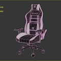 Black And White TT Gaming Chair With High Backrest And Armrests