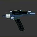 Sleek Futuristic Sci Fi Weapon Design Featuring Black Silver Finish And Ergonomic Grip