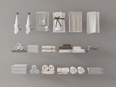 Modern towel bath towel face towel toiletries 3d model