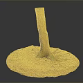 Natural Wooden Tree Stump With Stone Chip Covered Base And Visible Roots