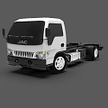 White JAC Commercial Truck Chassis Cab with Single Cab Front View
