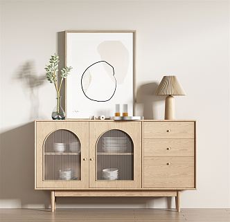 Nordic Sideboard Decorative Cabinet 3d model