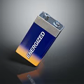 Energized Household Battery With Blue And Yellow Gradient And Silver Top