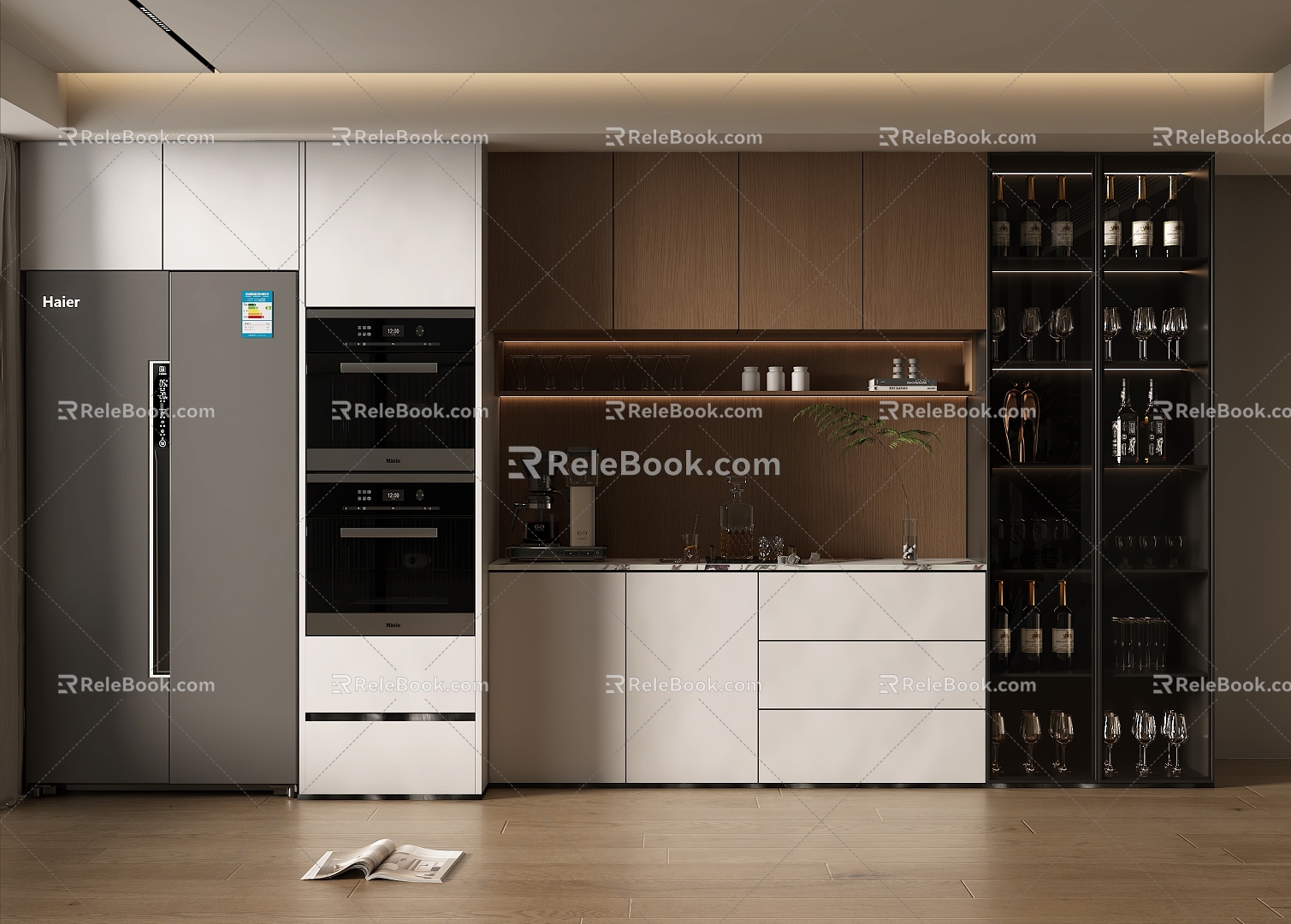 Modern household wine cabinet 3d model