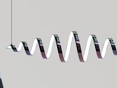 Modern Unique Shaped Pendant Light With Spiral Design And Decorative Effect For Interior Space 3d model