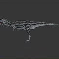 Realistic Tyrannosaurus Rex With Blue Black Patterns Open Mouth Standing On Dark Background