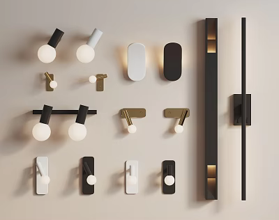 Modern Wall Lamp Designs With Various Shapes Colors And Sleek Minimalist Styles 3d model