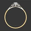 Elegant Gold Ring With Central Diamond And Intricate Decorative Details