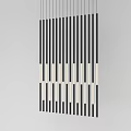 Modern Striped Chandelier With Black White Vertical Lines And Minimalist Design