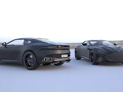 Two Black Modern Sports Cars With Sleek Design And Aerodynamic Body 3d model