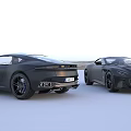 Two Black Modern Sports Cars With Sleek Design And Aerodynamic Body
