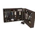 Modern Wooden Dresser with Hanging Folded Clothes Storage Bags and Shoes