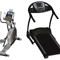 Sports Equipment Including Elliptical Trainer and Treadmill with LCD Screens for Home Use