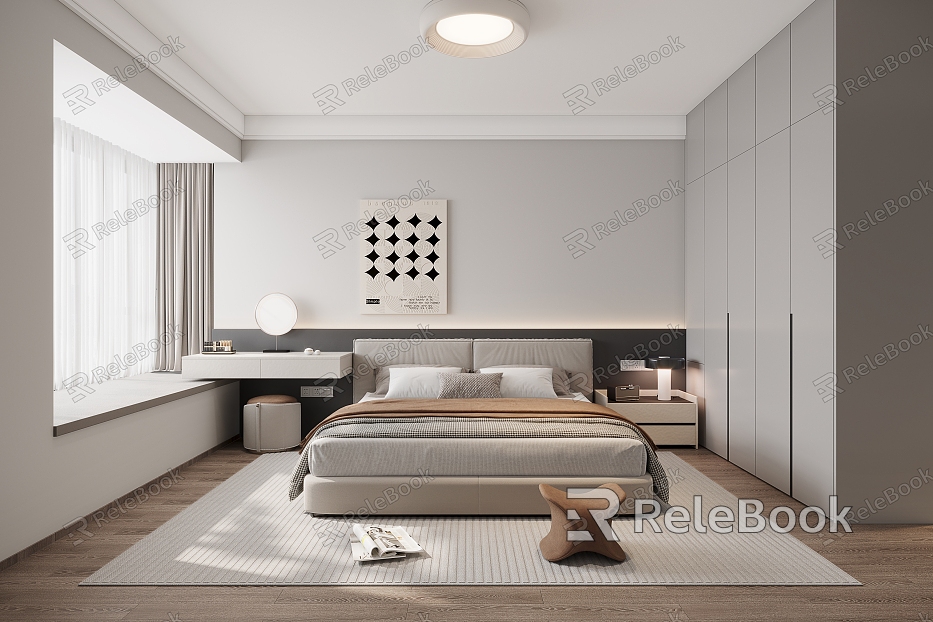 Modern Minimalist Master Room Bedroom model