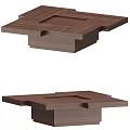 Modern Wooden Coffee Table With Unique Layered Geometric Design For Living Room