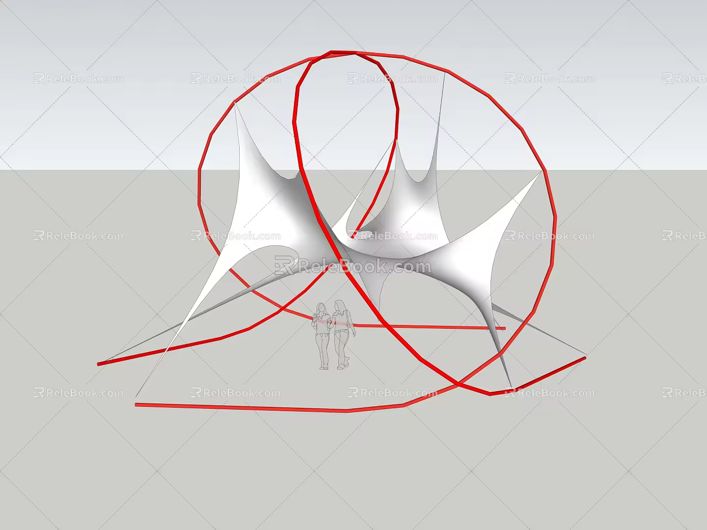Creative landscape structure sketch 3d model