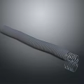 Long Gray Corrugated Hose Placed on Black Background with Reflective Surface 3d model