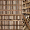 Quiet ceiling bamboo woven shed partition screen creative bamboo wood partition ceiling screen combination gradient ecological partition screen 3d model