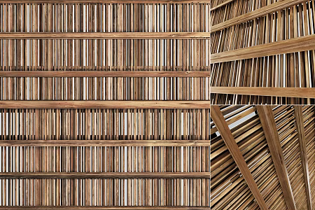 Quiet ceiling bamboo woven shed partition screen creative bamboo wood partition ceiling screen combination gradient ecological partition screen 3d model