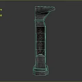 Industrial Equipment With Metal Vertical Structure Base Top Extension And Engraved Texture Design
