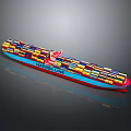 Modern Maritime Cargo Transportation Ship With Stacked Colorful Containers On Deck