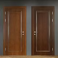 Modern Wooden Hinged Doors Featuring Geometric Lines White Light And Dark Brown Finishes