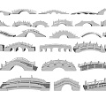 Various Landscape Bridge Designs Showcasing Diverse Architectural Structures And Styles 3d model