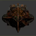 Vintage Cosmic Spaceship Model With Intricate Aerospace Structure And Craft Design