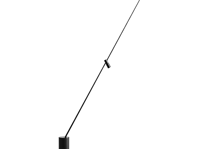 Modern Sleek Black Floor Lamp With Thin Metal Pole And Adjustable Design 3d model