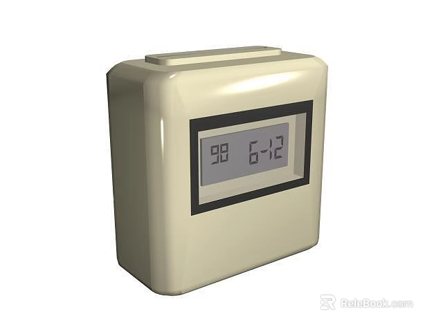 Beige Square Shaped Industrial Equipment With Digital Display And Parameter Readings 3d model 