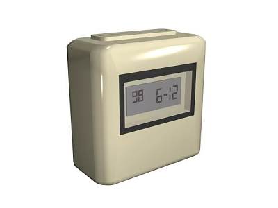 Beige Square Shaped Industrial Equipment With Digital Display And Parameter Readings 3d model