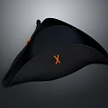 Black Pirate Hat Design With Orange X Mark And Decorative Accents